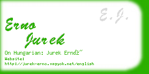 erno jurek business card